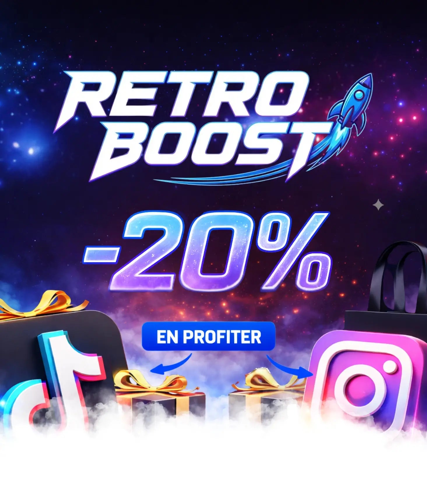 RetroBoost - Acheter abonnés likes et vues réseaux sociaux